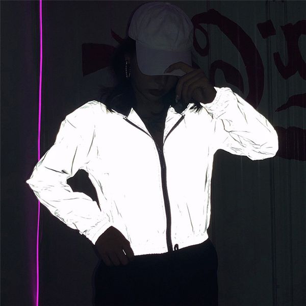 women jacket reflective windbreaker hoodie zipper up outfit club long sleeve solid color wild fashion coat spring & autumn kg-128, Black;brown
women jacket reflective windbreaker hoodie zipper up outfit club long sleeve solid color wild fashion coat spring & autumn kg-128, Black;brown