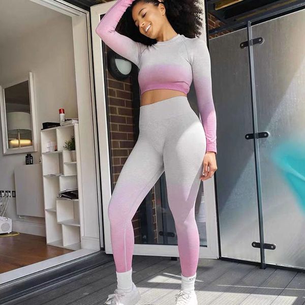 yoga outfits women set gym clothing seamless gradient leggings+long sleeve workout outfit sport suit fitness active wear, White;red
yoga outfits women set gym clothing seamless gradient leggings+long sleeve workout outfit sport suit fitness active wear, White;red