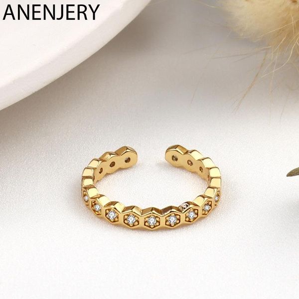cluster rings anenjery 925 sterling silver hexagonal connected zircons ring for women elegance simplicity open jewelry gift s-r1031, Golden;silver
cluster rings anenjery 925 sterling silver hexagonal connected zircons ring for women elegance simplicity open jewelry gift s-r1031, Golden;silver