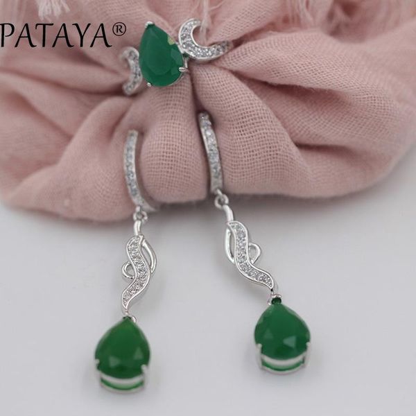 earrings & necklace pataya women wedding fine true white gold jewelry green water drop natural zirconia long ring sets ru multicolor, Silver
earrings & necklace pataya women wedding fine true white gold jewelry green water drop natural zirconia long ring sets ru multicolor, Silver