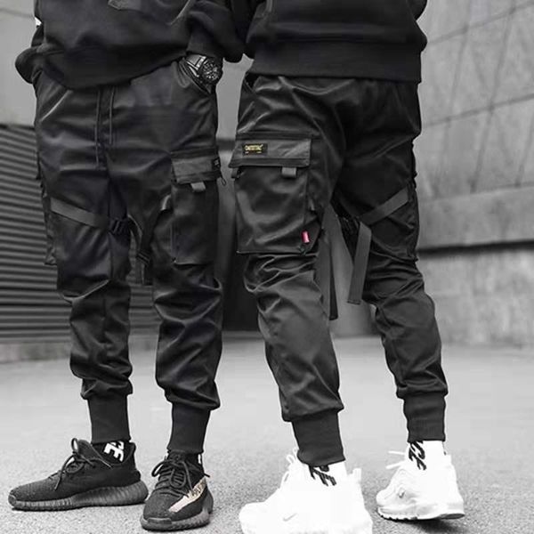 men's pants ribbon gothic style cargo street wear 2021 hip-hop casual pocket cotton fashion, Black
men's pants ribbon gothic style cargo street wear 2021 hip-hop casual pocket cotton fashion, Black