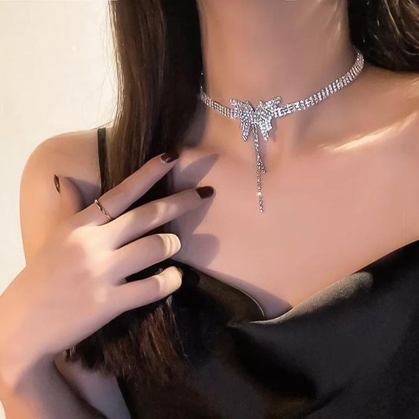 chokers butterfly crystal choker necklaces for women long tassel rhinestone weddings jewelry party gifts, Golden;silver
chokers butterfly crystal choker necklaces for women long tassel rhinestone weddings jewelry party gifts, Golden;silver