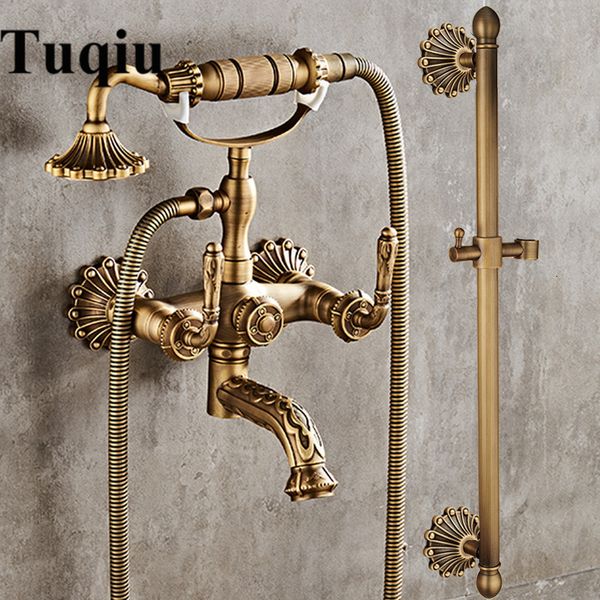 2021 new antique brass carved bathtub faucets dual knobs mixer tap wall mounted set swivel tub spout bath shower 9v6o
2021 new antique brass carved bathtub faucets dual knobs mixer tap wall mounted set swivel tub spout bath shower 9v6o