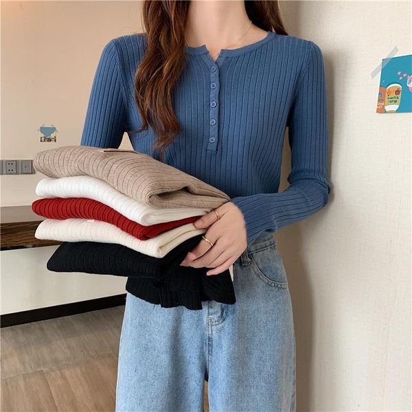 women's sweaters korean style o-neck single breasted knitted women slim fashion sleeve autumn winter basic pullovers ropa mujer, White;black
women's sweaters korean style o-neck single breasted knitted women slim fashion sleeve autumn winter basic pullovers ropa mujer, White;black