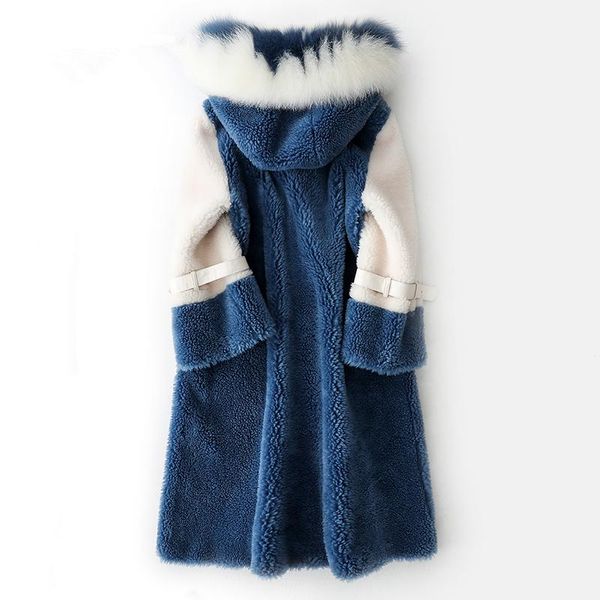 women's fur & faux real wool coats with natural collar hooded sheep shearing jacket long winter jackets coat ys896009, Black
women's fur & faux real wool coats with natural collar hooded sheep shearing jacket long winter jackets coat ys896009, Black