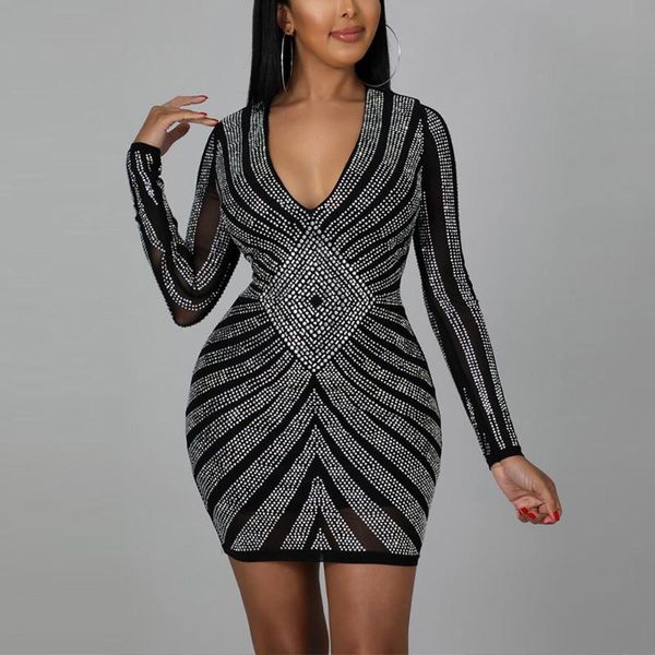 casual dresses autumn winter dress for women diamond bodycon v neck full sleeve mini length evening night party vestidos mujer, Black;gray
casual dresses autumn winter dress for women diamond bodycon v neck full sleeve mini length evening night party vestidos mujer, Black;gray