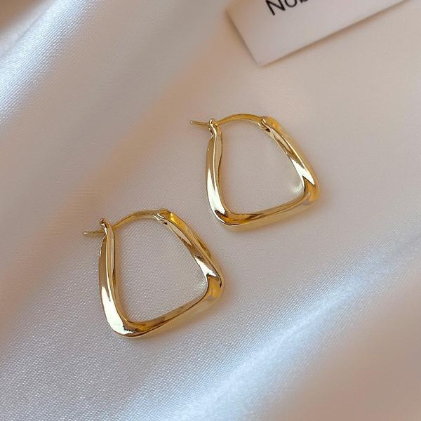 hoop & huggie korea design fashion jewelry simple metal trapezoidal earrings elegant women's daily work accessories, Golden;silver
hoop & huggie korea design fashion jewelry simple metal trapezoidal earrings elegant women's daily work accessories, Golden;silver