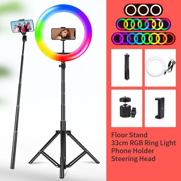 flash heads rgb colorful ring light with tripod stand phone clip holders selfie stick lamp rainbow pography lighting kits for live stream
flash heads rgb colorful ring light with tripod stand phone clip holders selfie stick lamp rainbow pography lighting kits for live stream