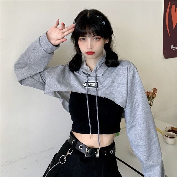 the new ultra short hoodie for beginning of female high-waisted hip hop long superior trend u52u, Black
the new ultra short hoodie for beginning of female high-waisted hip hop long superior trend u52u, Black