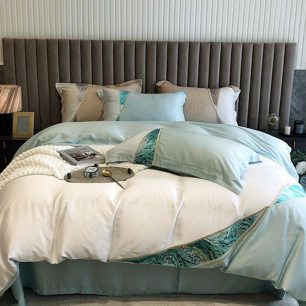 bedding sets nordic style summer simple 600tc tencel set bedsheet light luxury color splicing naked sleeping double bed
bedding sets nordic style summer simple 600tc tencel set bedsheet light luxury color splicing naked sleeping double bed