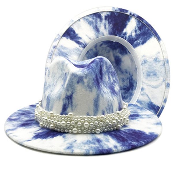 women hats muticolor wide brim belt band pearl luxury fedora hats vintage casual outdoor tie dye print formal green fedora hats, Blue;gray
women hats muticolor wide brim belt band pearl luxury fedora hats vintage casual outdoor tie dye print formal green fedora hats, Blue;gray