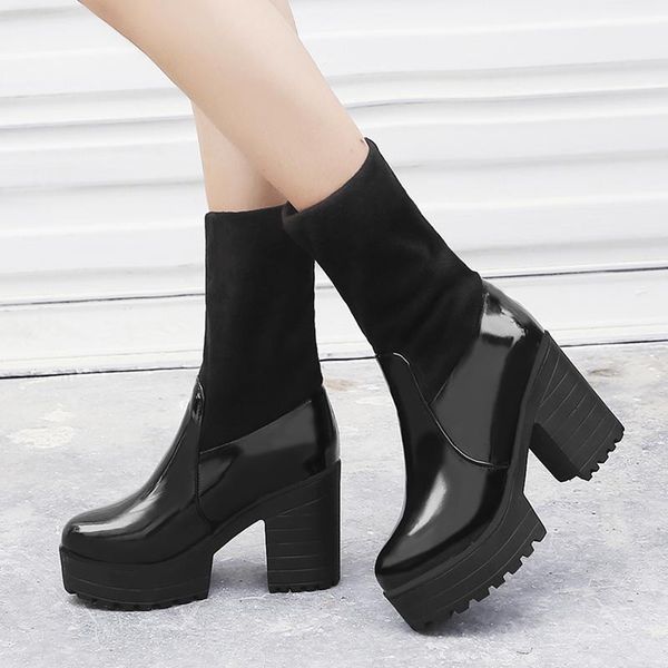 boots fashion socks women platform punk heels black ankle shoes ladies footwear water-proof
boots fashion socks women platform punk heels black ankle shoes ladies footwear water-proof