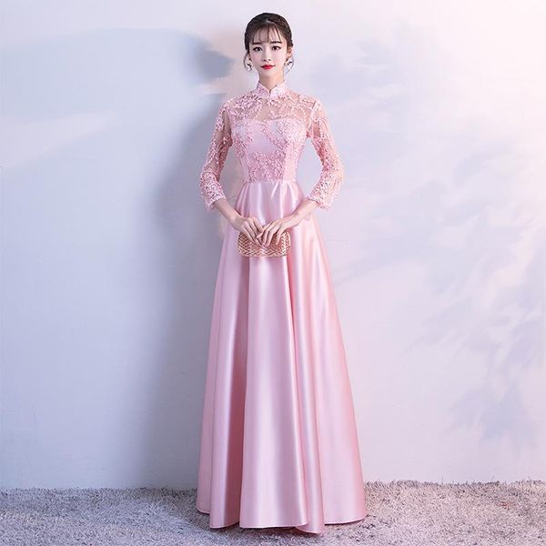 ethnic clothing lady elegant mandarin collar bridesmaid dresses sweet pink appliques trim banquet gown exquisite long chinese formal party d, Red
ethnic clothing lady elegant mandarin collar bridesmaid dresses sweet pink appliques trim banquet gown exquisite long chinese formal party d, Red