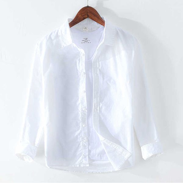 100%cotton long sleeve shirt for men summer breathable casual male classic solid color turn-down collar clothes 210601, White;black
100%cotton long sleeve shirt for men summer breathable casual male classic solid color turn-down collar clothes 210601, White;black