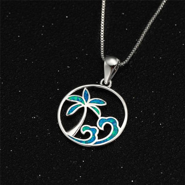 pendant necklaces boho female blue opal necklace dainty silver color chain for women charm wave coconut tree wedding
pendant necklaces boho female blue opal necklace dainty silver color chain for women charm wave coconut tree wedding