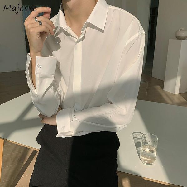men's casual shirts vintage solid men all-match camisas para hombre harajuku handsome loose chic simple basic mens design streetwear i, White;black
men's casual shirts vintage solid men all-match camisas para hombre harajuku handsome loose chic simple basic mens design streetwear i, White;black