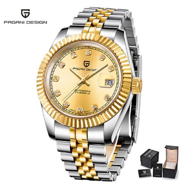 wristwatches pagani design luxury men watch mechanical automatic relogio masculino sapphire stainless steel waterproof calendar, Slivery;brown
wristwatches pagani design luxury men watch mechanical automatic relogio masculino sapphire stainless steel waterproof calendar, Slivery;brown