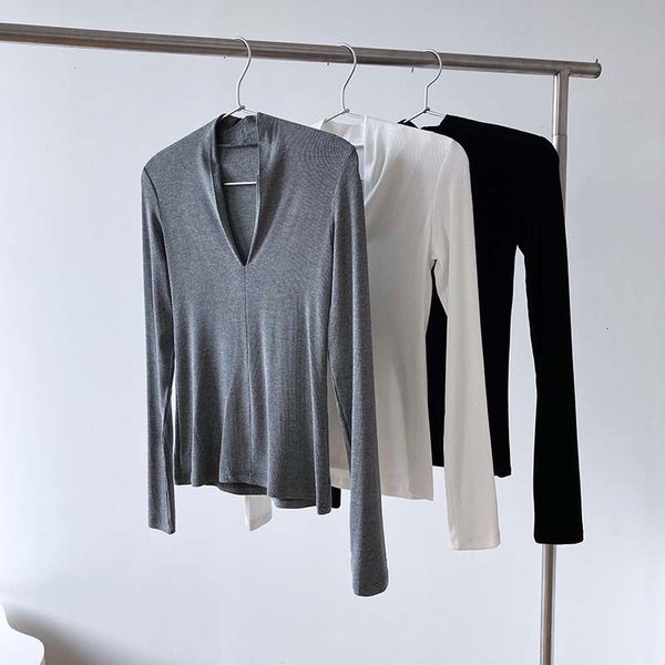2021 spring women knitted base shirt slim new v-neck long sleeve t-shirt with bottom 8tu9, White
2021 spring women knitted base shirt slim new v-neck long sleeve t-shirt with bottom 8tu9, White