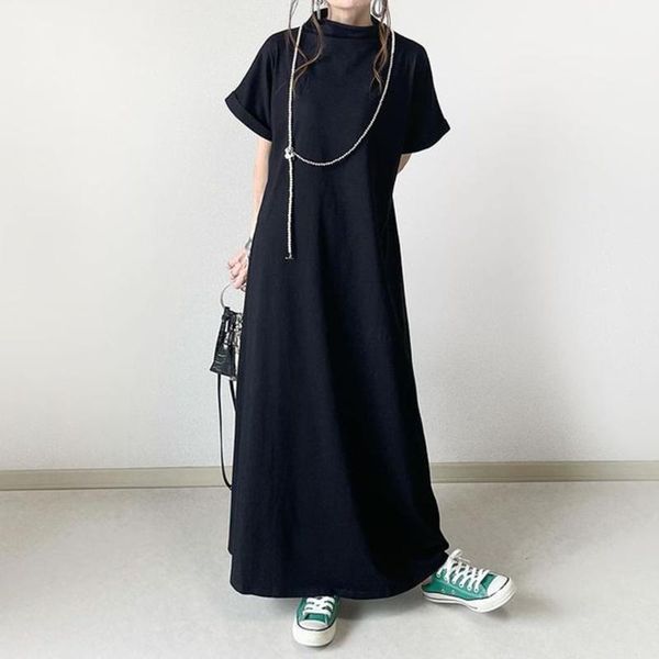 party dresses summer dress women short sleeve ladies solid color simplicity fashion japanese style round neck casual loose ankle length, White;black
party dresses summer dress women short sleeve ladies solid color simplicity fashion japanese style round neck casual loose ankle length, White;black