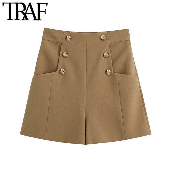 traf women chic fashion with pockets decorative buttons shorts vintage high waist back zipper female short pants mujer 210306, White;black
traf women chic fashion with pockets decorative buttons shorts vintage high waist back zipper female short pants mujer 210306, White;black