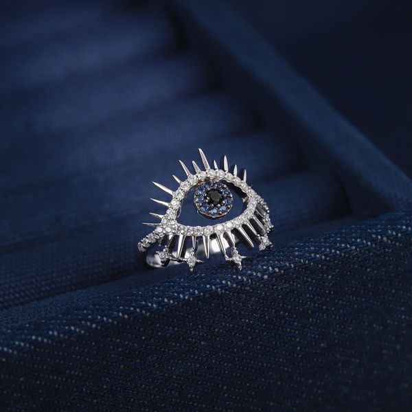 s925 silver eye shape ring with black diamond for women party wedding jewelry gift with fabric bag ps4172-1
s925 silver eye shape ring with black diamond for women party wedding jewelry gift with fabric bag ps4172-1
