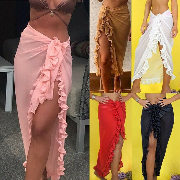 women chiffon beach bikini cover up wrap scarf swimwear pareo sarong skirt ca, Black;blue
women chiffon beach bikini cover up wrap scarf swimwear pareo sarong skirt ca, Black;blue