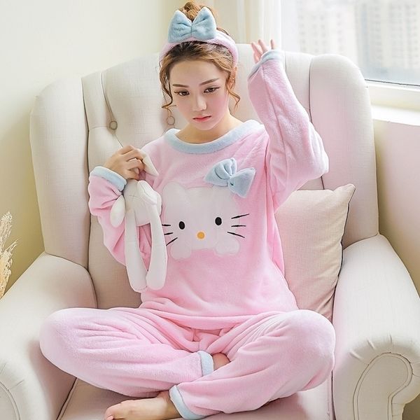 winter female pajama polyester full trousers lady two piece pajama set cartoon bear home clothing women's flannel pajamas set 210203, Black;red
winter female pajama polyester full trousers lady two piece pajama set cartoon bear home clothing women's flannel pajamas set 210203, Black;red