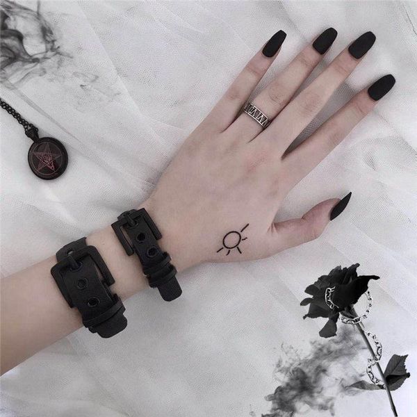 tennis black hip hop punk vintage simple pu leather gothic adjustable strap bracelets for women men kpop wristband couple jewelry, Golden;silver
tennis black hip hop punk vintage simple pu leather gothic adjustable strap bracelets for women men kpop wristband couple jewelry, Golden;silver