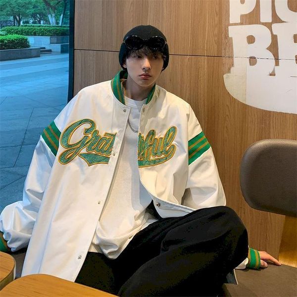 women's jackets baseball uniform jacket oversized men women embroidered cardigan 2021 spring and autumn coats american streetwear, Black;brown
women's jackets baseball uniform jacket oversized men women embroidered cardigan 2021 spring and autumn coats american streetwear, Black;brown