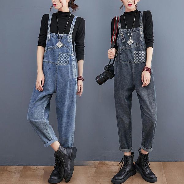 women's jeans 2021 autumn/winter oversized loose slimming fashion jumpsuit pants women, Blue 
women's jeans 2021 autumn/winter oversized loose slimming fashion jumpsuit pants women, Blue