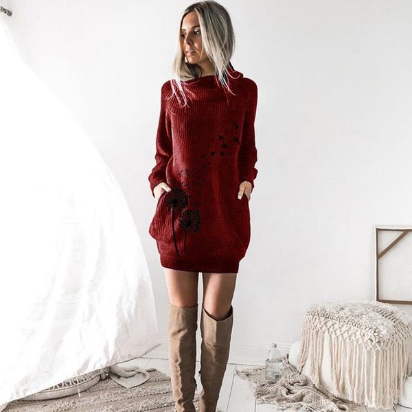 women's sweaters dandelion pattern sweater lapel neck women ladies knitted long sleeve jersey cuello alto mujer winter outdoor warm, White;black
women's sweaters dandelion pattern sweater lapel neck women ladies knitted long sleeve jersey cuello alto mujer winter outdoor warm, White;black