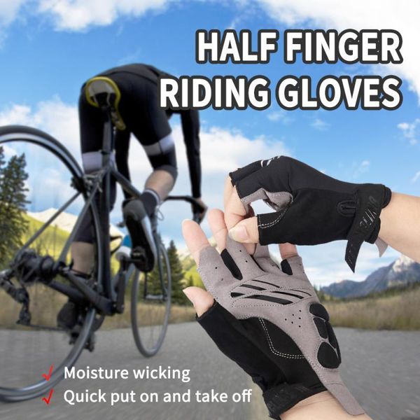 cycling gloves half finger bike with absorbing sweat design for men and women bicycle riding outdoor sports accessories, Black
cycling gloves half finger bike with absorbing sweat design for men and women bicycle riding outdoor sports accessories, Black