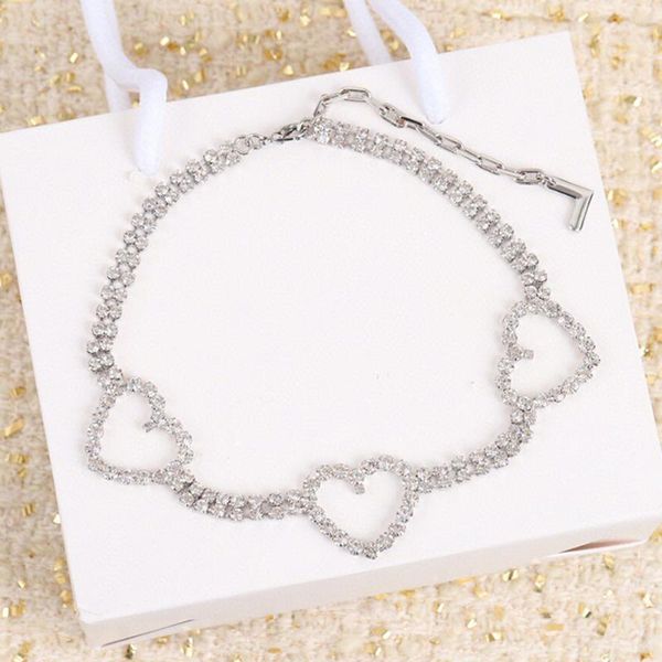 pendant necklaces est luxury fashion brand crystal heart necklace chain choker for women party bijoux, Silver
pendant necklaces est luxury fashion brand crystal heart necklace chain choker for women party bijoux, Silver