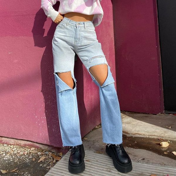 casual gradient distressed jeans women holes high waisted pants capris fashion denim long trousers ladies streetwear, Black;white
casual gradient distressed jeans women holes high waisted pants capris fashion denim long trousers ladies streetwear, Black;white