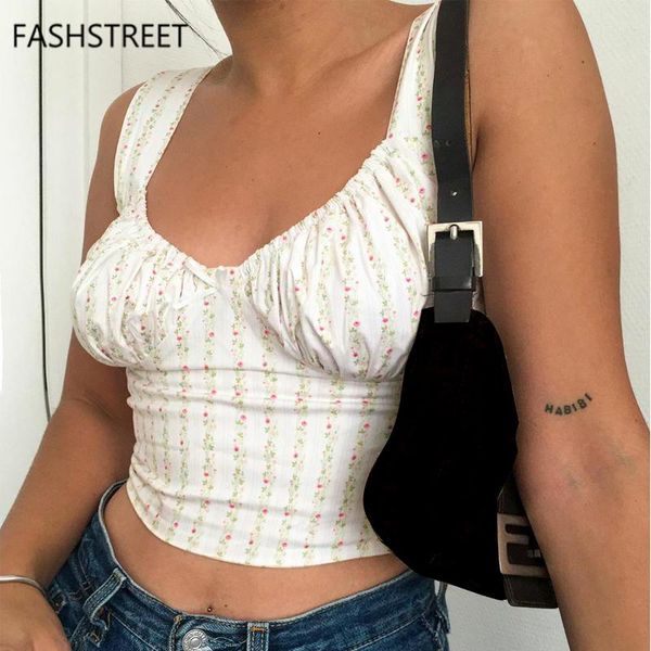 women's tanks & camis fashstreet 2021 flower print bow ruched tank fashion summer women low cut simple crop party streetwear short, White
women's tanks & camis fashstreet 2021 flower print bow ruched tank fashion summer women low cut simple crop party streetwear short, White
