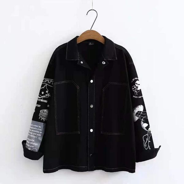 women's jackets black women denim jacket high street wear white basic autumn winter long sleeve turndown collar outerwear coats, Black;brown
women's jackets black women denim jacket high street wear white basic autumn winter long sleeve turndown collar outerwear coats, Black;brown