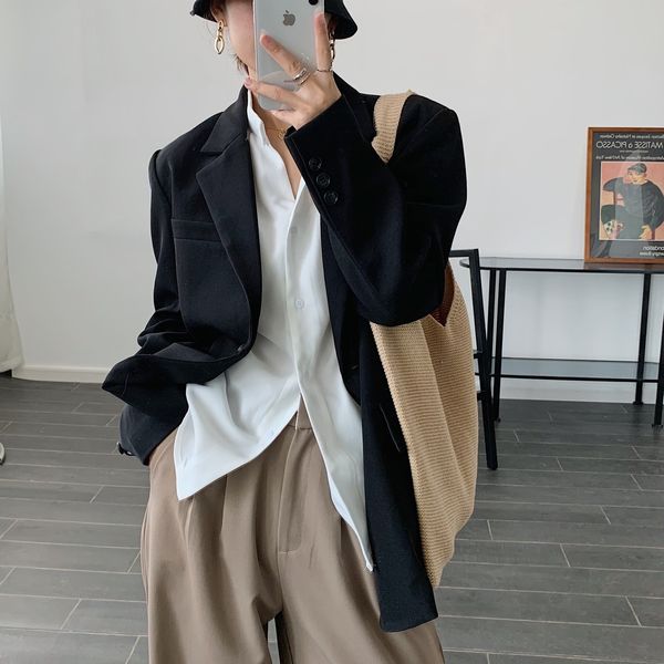 spring new 2021 turn down collar blue blazer vintage ladies coat casaco feminino for women clothes 2exg, White;black
spring new 2021 turn down collar blue blazer vintage ladies coat casaco feminino for women clothes 2exg, White;black