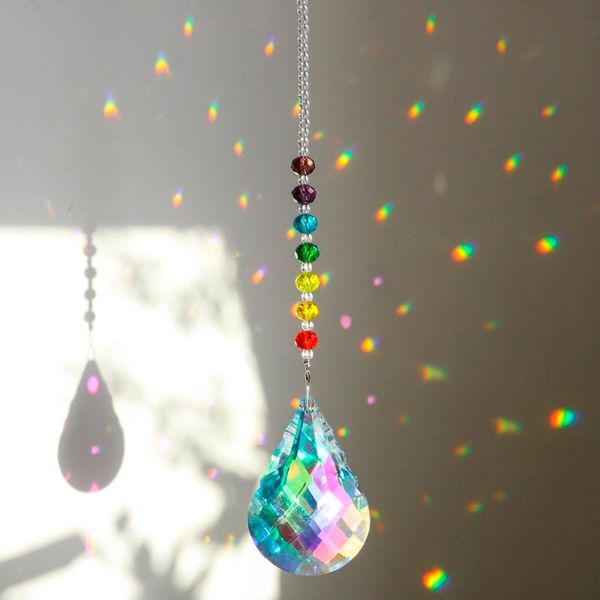 garden decorations h&d chakra crystal suncatcher with 76mm ab gourd prism drops rainbow maker craft chain hanging window ornament home decor 
garden decorations h&d chakra crystal suncatcher with 76mm ab gourd prism drops rainbow maker craft chain hanging window ornament home decor