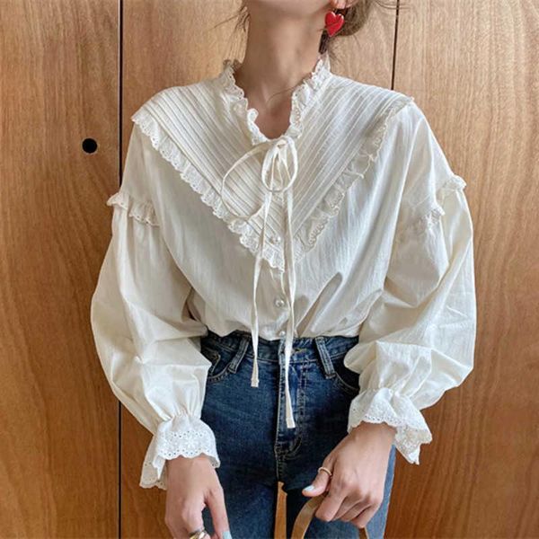 women's blouses & shirts alien kitty 2021 arrival hollow out vintage elegant women shirt solid long sleeve korean style loose blusas, White
women's blouses & shirts alien kitty 2021 arrival hollow out vintage elegant women shirt solid long sleeve korean style loose blusas, White