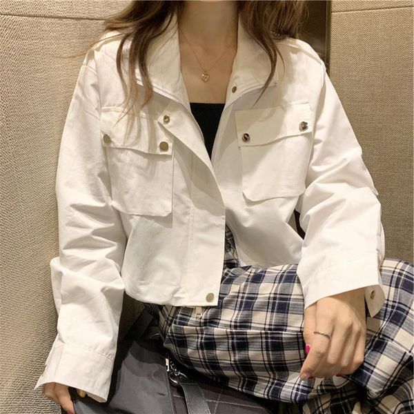 women's trench coats hiphop high street coat all-matching short long-sleeved jacket small sweet cool autumn clothes 2021, Tan;black
women's trench coats hiphop high street coat all-matching short long-sleeved jacket small sweet cool autumn clothes 2021, Tan;black