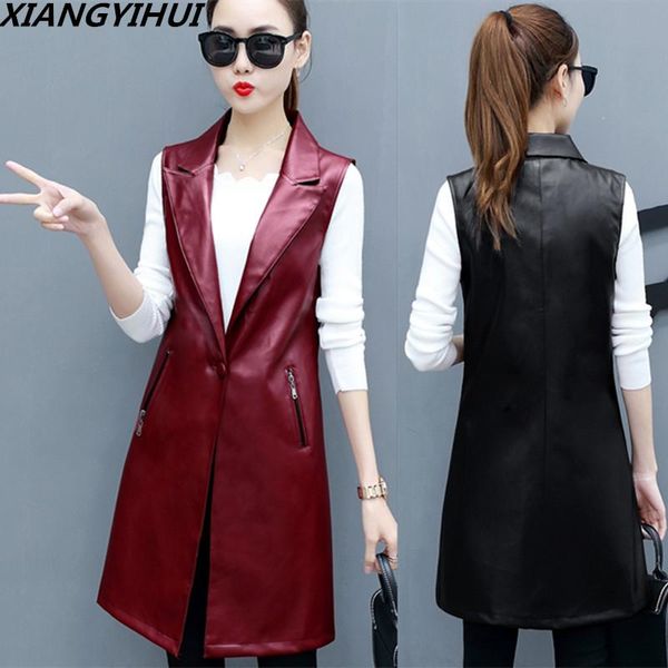 women's vests plus size 3xl 2021 pu leather red vest long coat female spring waistcoat for women feminine jacket, Black;white
women's vests plus size 3xl 2021 pu leather red vest long coat female spring waistcoat for women feminine jacket, Black;white