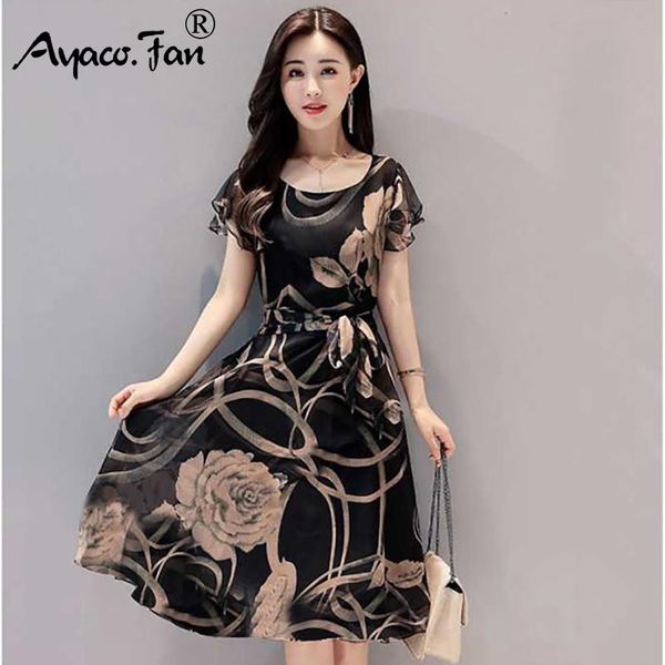 party dresses plus size elegant summer 2021 o-neck ruffles sleeve floral print women's dress female lady casual slim sundress, White;black
party dresses plus size elegant summer 2021 o-neck ruffles sleeve floral print women's dress female lady casual slim sundress, White;black