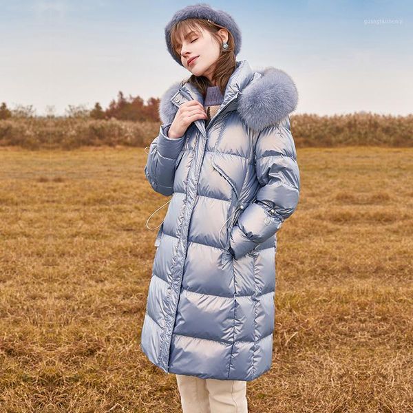 long winter coat women hooded down parka ladies warm jacket loose big fur collar women's & parkas, Black
long winter coat women hooded down parka ladies warm jacket loose big fur collar women's & parkas, Black