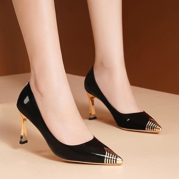 luxury wine red party womens pumps new spring elegant pointed toe thin heels 8 cm office lady mix color pu single shoesdress shoes, Black
luxury wine red party womens pumps new spring elegant pointed toe thin heels 8 cm office lady mix color pu single shoesdress shoes, Black
