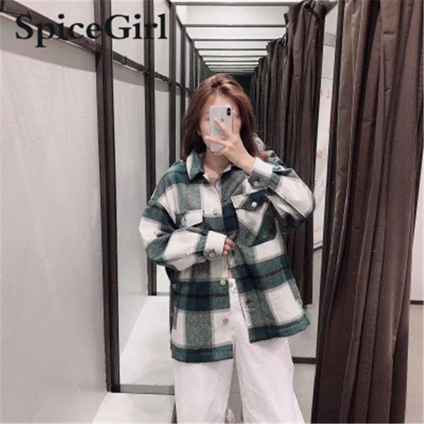 women's jackets vintage oversized plaid shirts jacket coat women 2021 fashion lapel collar pocket long sleeve loose shirt autumn coats, Black;brown
women's jackets vintage oversized plaid shirts jacket coat women 2021 fashion lapel collar pocket long sleeve loose shirt autumn coats, Black;brown