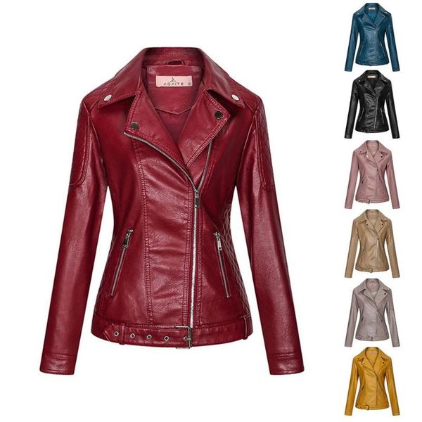 women's leather & faux ladies jackets 2021 black slim moto biker jacket women long sleeve zipper spring autumn outerwear coats
women's leather & faux ladies jackets 2021 black slim moto biker jacket women long sleeve zipper spring autumn outerwear coats