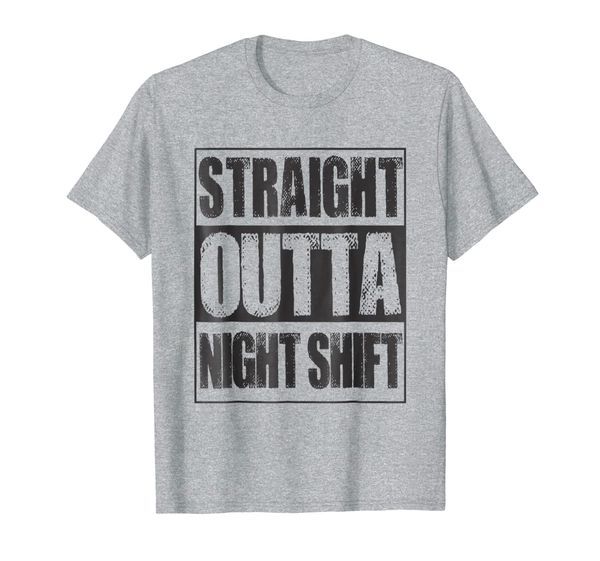 vintage straight outta night shift gift t-shirt, White;black 
vintage straight outta night shift gift t-shirt, White;black