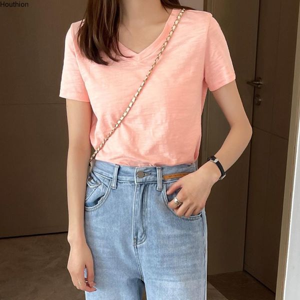 women's t-shirt short-sleeved fashion v-neck cotton solid t-shirts casual summer t shirt slim fit comfortable houthion, White
women's t-shirt short-sleeved fashion v-neck cotton solid t-shirts casual summer t shirt slim fit comfortable houthion, White