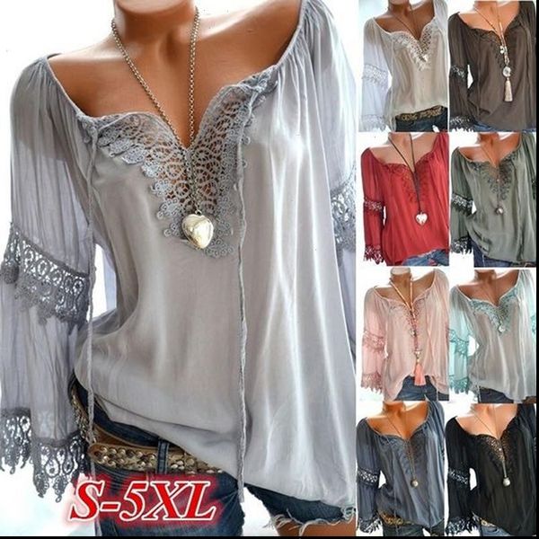 spring women lace flower blouse vintage shirt v neck long sleeve female tunic casual blouse plus size mujer, White
spring women lace flower blouse vintage shirt v neck long sleeve female tunic casual blouse plus size mujer, White
