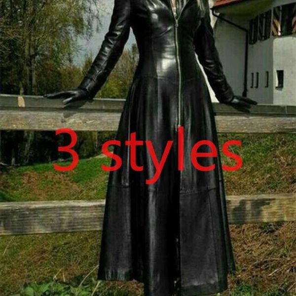 fashion women stand collar long faux leather jacket loose zipper pu sleeve trench coat for wome 211215, Black
fashion women stand collar long faux leather jacket loose zipper pu sleeve trench coat for wome 211215, Black